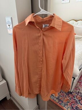 Princess Polly Peach-Orange Button Down Blouse